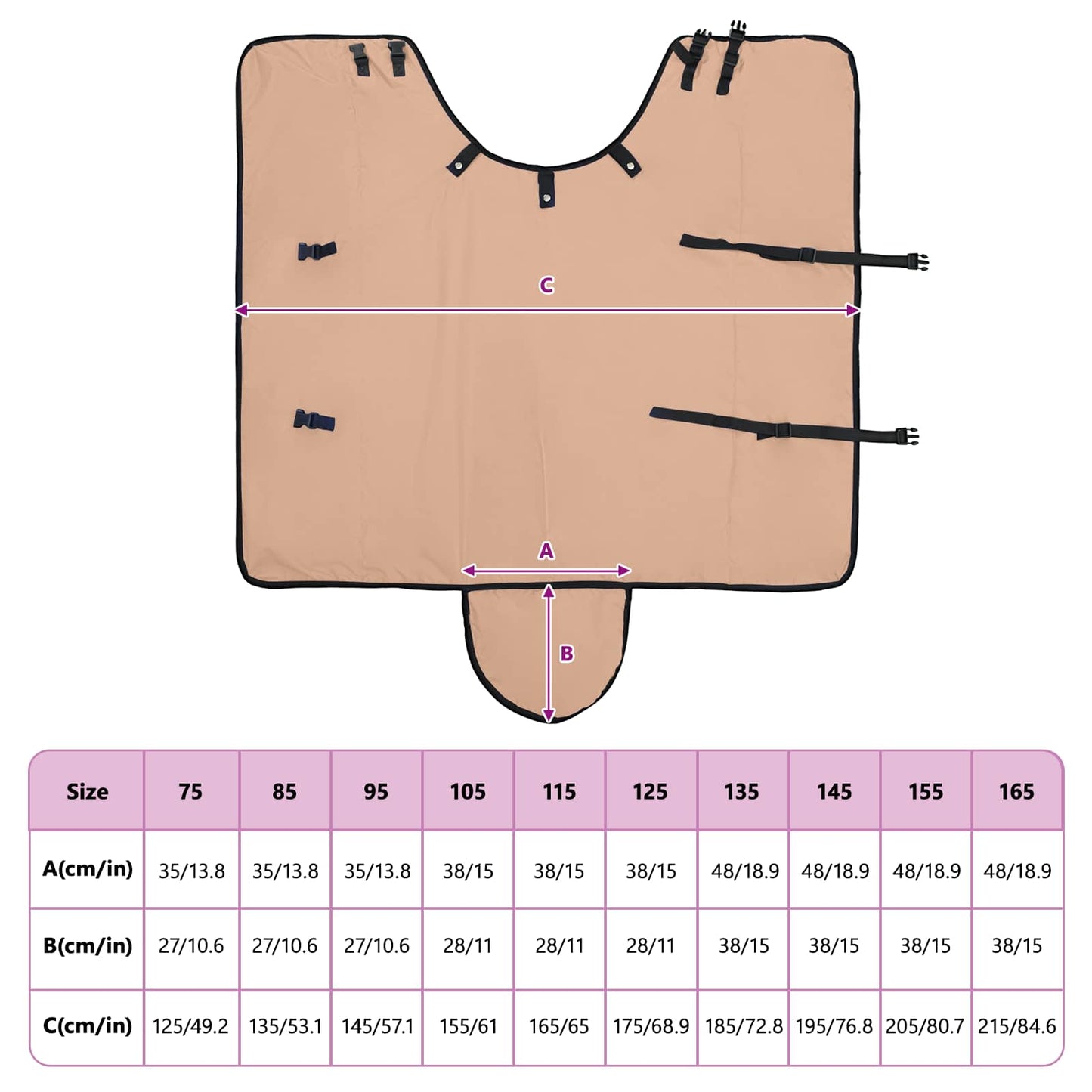 Pferdedecke Cappuccino 95 cm Polyester