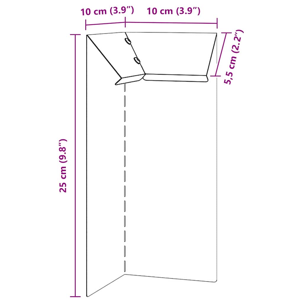 Schneckenzaun 4 pcs Silber 10 x 10 x 25 cm Verzinkter Stahl