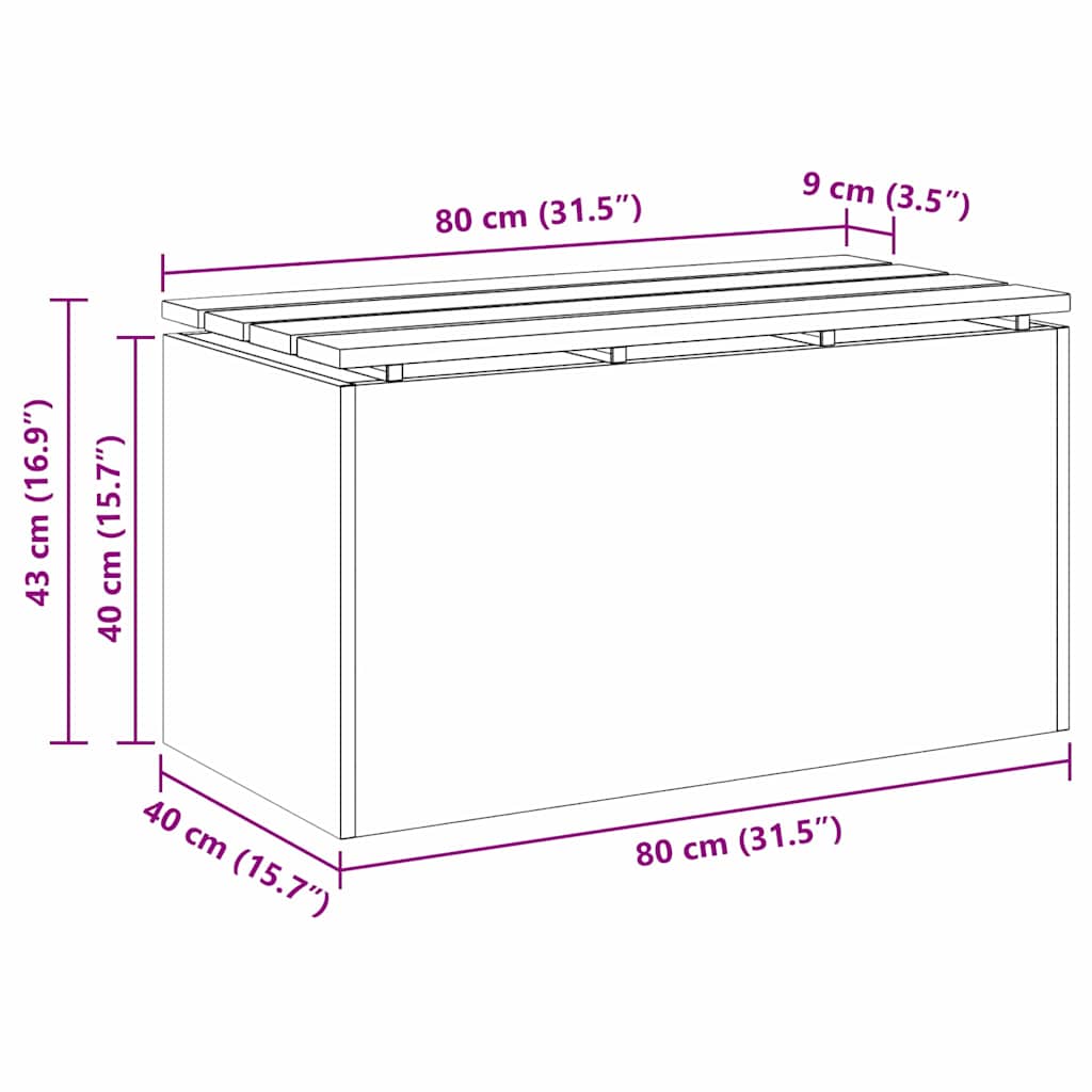 Gartenbank Verzinkter Stahl 80 x 40 x 43 cm