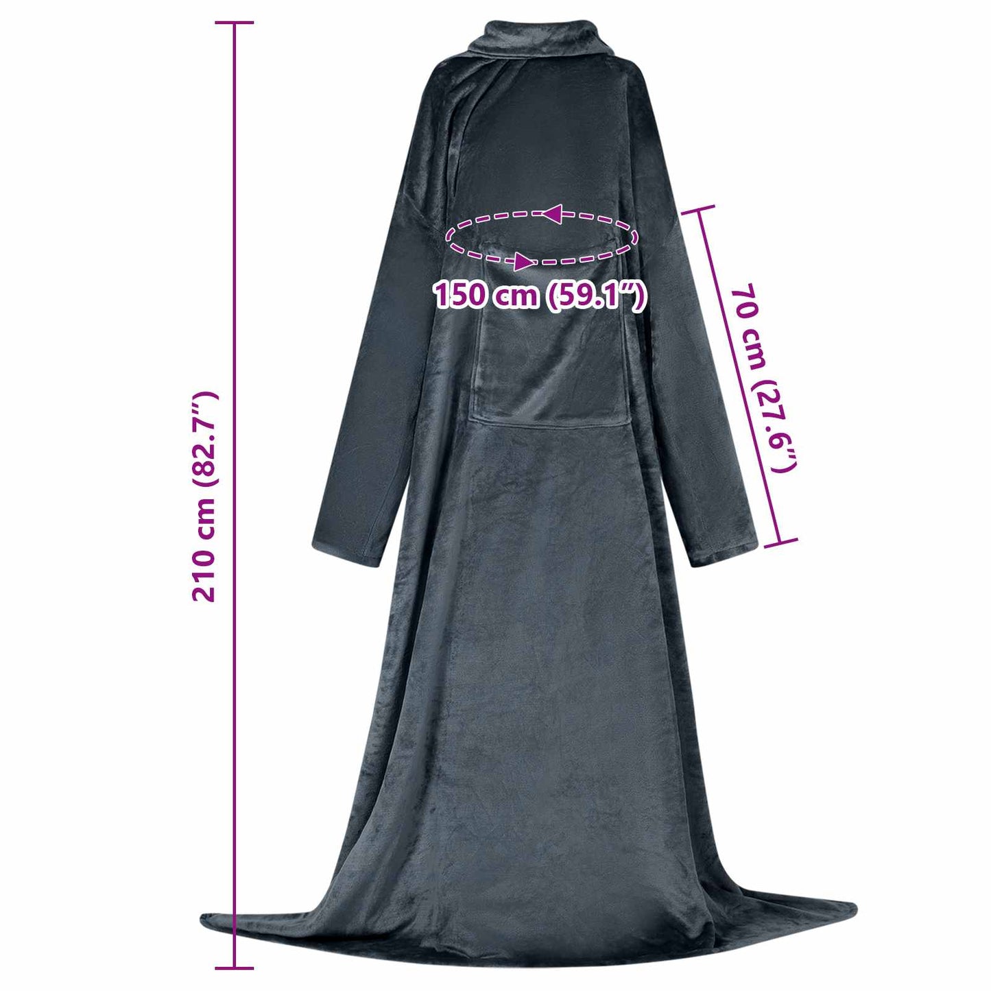 Decken-Hoodie Marineblau F Flanell