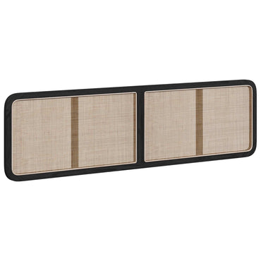 vidaXL Kopfteil mit Kopfteil Schwarz 200 x 55 x 3 cm Rattan