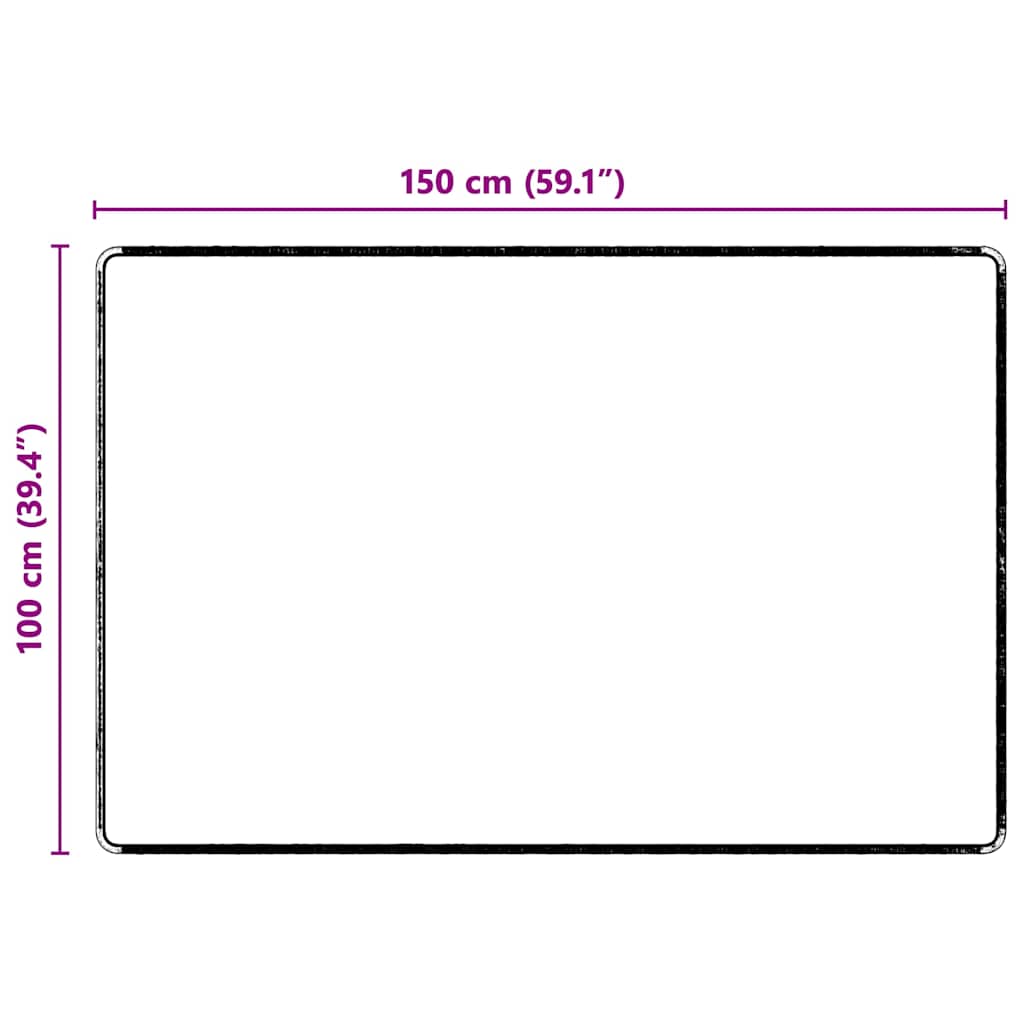 vidaXL Teppichläufer Schwarz 100 x 150 cm 100% Polypropylen Tuft