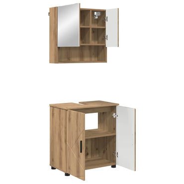 vidaXL Badezimmermöbel-Set 2 pcs Artisan-Eiche Holzwerkstoff & Metall