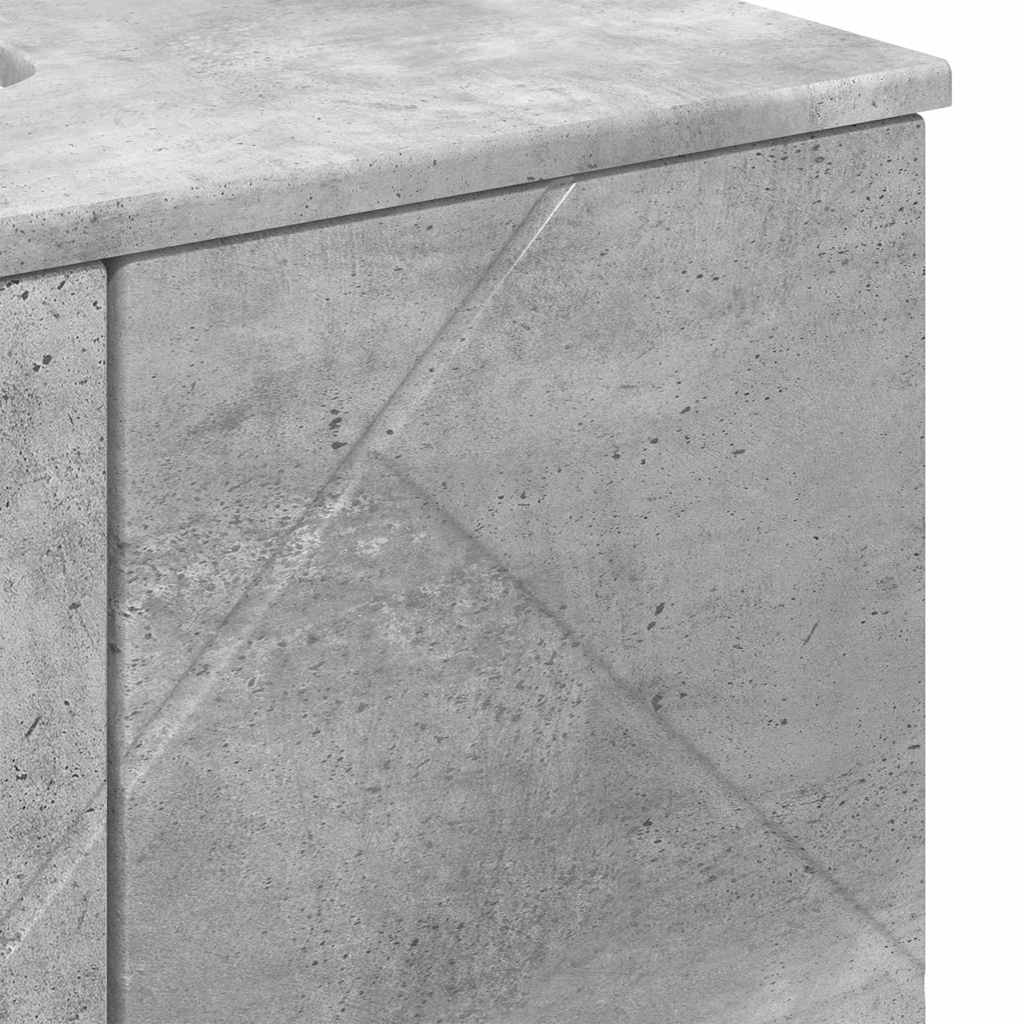 Badezimmermöbel-Set 3 pcs Beton Grau Holzwerkstoff & Metall