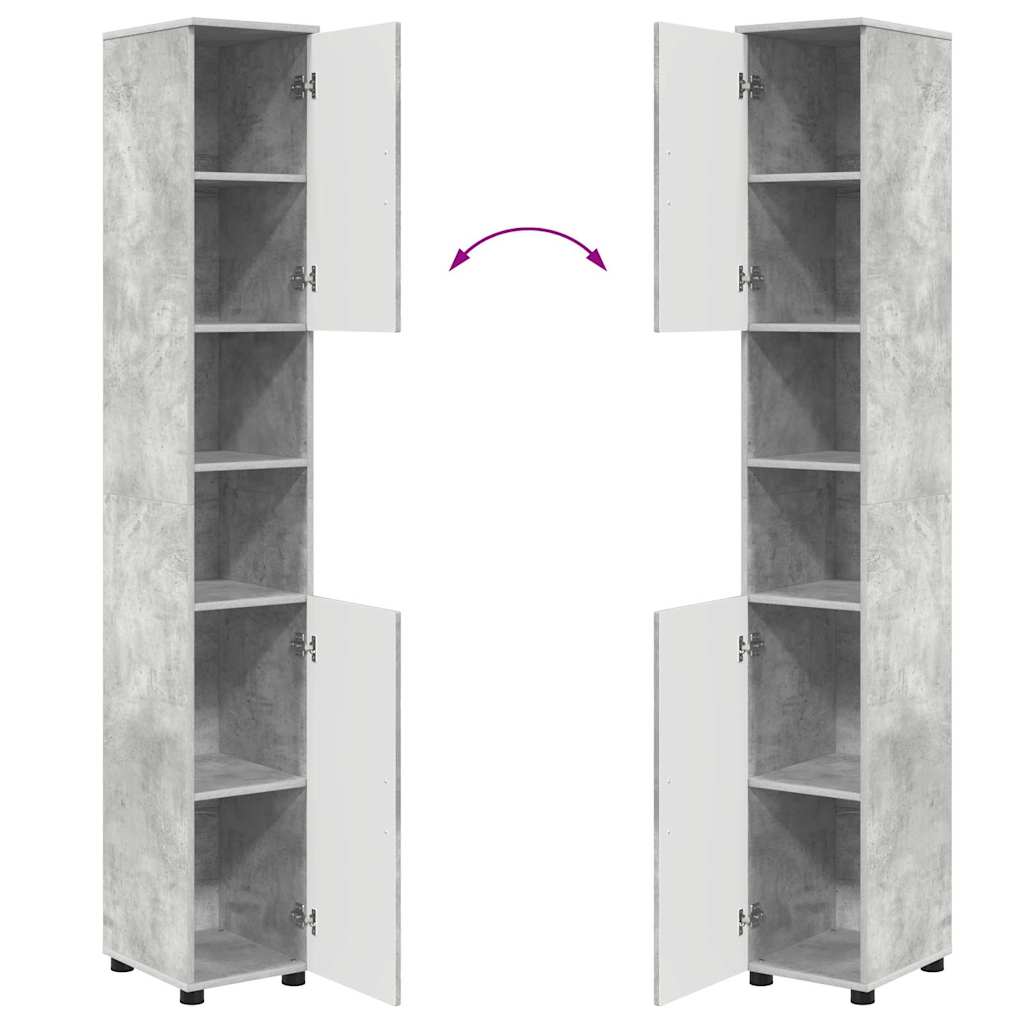 vidaXL Badezimmermöbel-Set 4 pcs Beton Grau Sperrholz und Metall