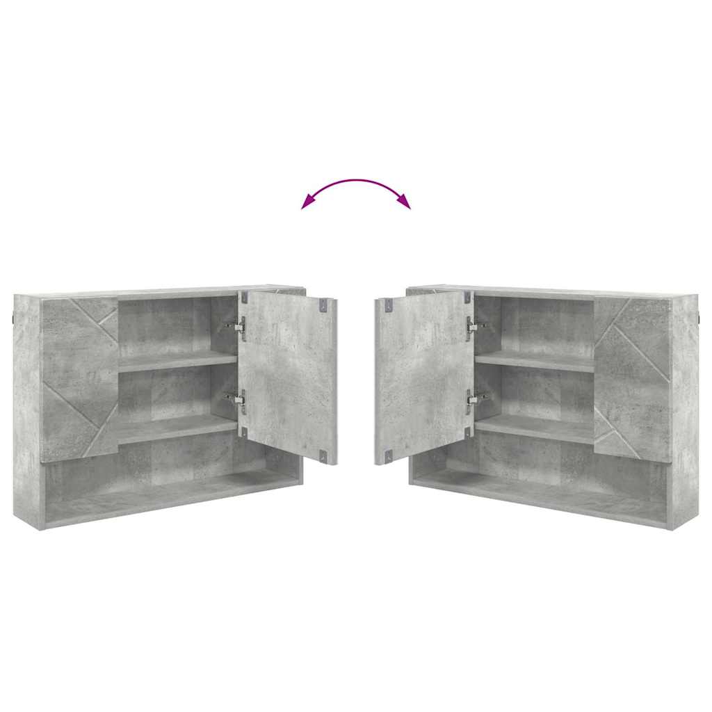 vidaXL Ensemble de meubles de salle de bain 5 pcs Gris béton Contreplaqué et métal