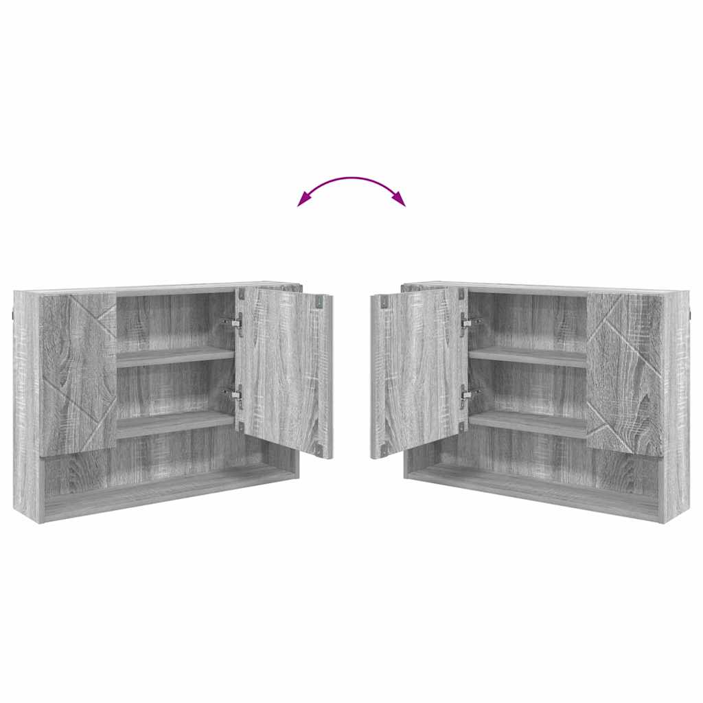 vidaXL Badezimmermöbel-Set 5 pcs Graues Sonoma Sperrholz und Metall
