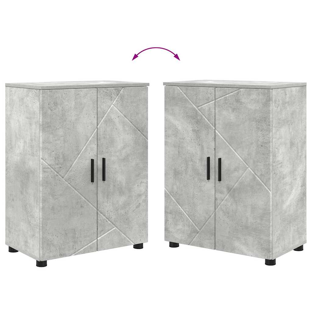 vidaXL Badezimmermöbel-Set 4 pcs Beton Grau Sperrholz und Metall