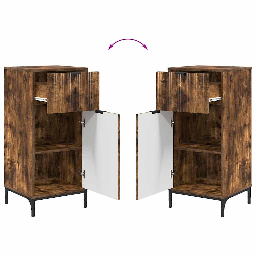 vidaXL Badezimmermöbel-Set mit Schubladen 3 pcs Geräucherte Eiche