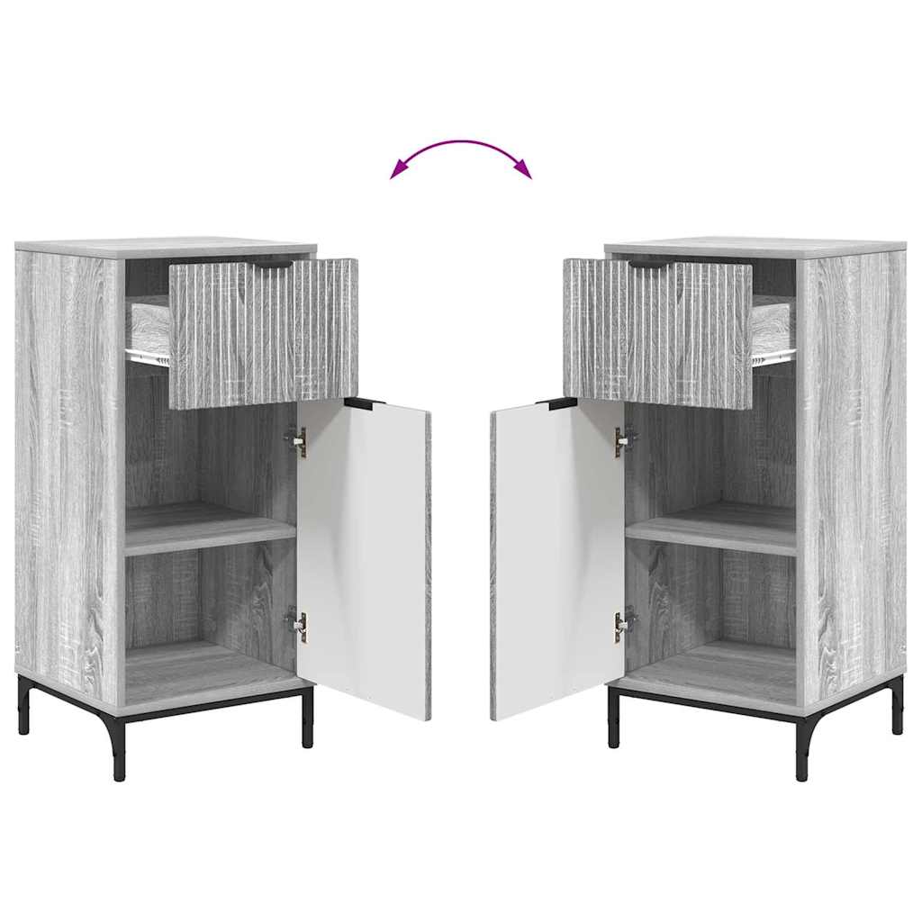 vidaXL Badezimmermöbel Set mit Regal 3 pcs Grau Sonoma Holzwerkstoff