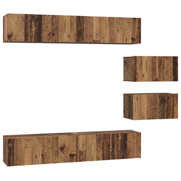 vidaXL Ensemble de meubles TV muraux 6 pcs, aggloméré aspect bois de récupération