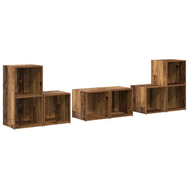 vidaXL TV-Schrankset Wandmontiert 6 pcs Altholz Holzwerkstoff