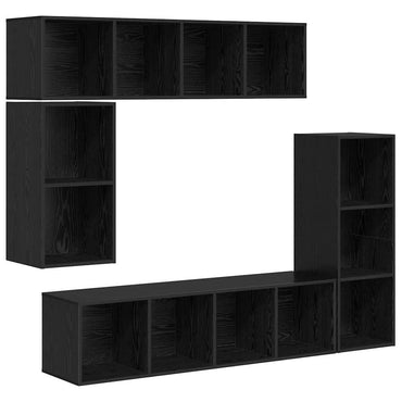 vidaXL TV-Schrankset 4 pcs Schwarz Eichen-Optik Holzwerkstoff