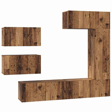 vidaXL Meuble TV mural 6 pcs Aggloméré effet vieux bois