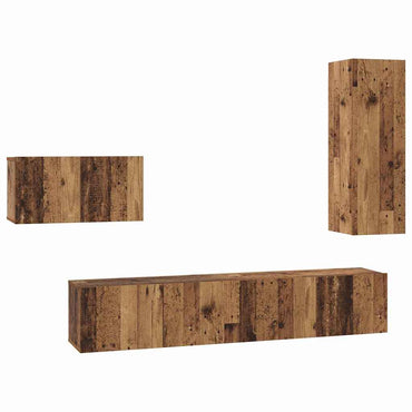 vidaXL Ensemble de meubles TV avec tiroirs 4 pcs Bois de récupération Bois d'ingénierie