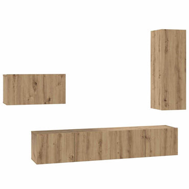 vidaXL Meuble TV avec tiroirs 4 pcs Chêne artisanal Bois d'ingénierie