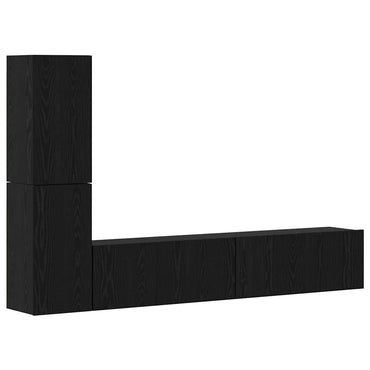 vidaXL Wand-TV-Schrank 2 pcs Schwarz Eichen-Optik Holzwerkstoff