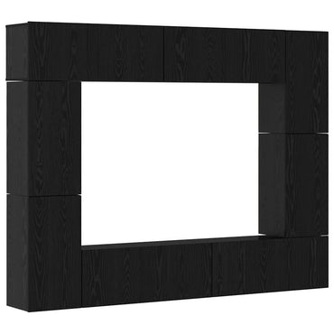 vidaXL TV-Schrankset 8 pcs Schwarz Eichen-Optik Holzwerkstoff