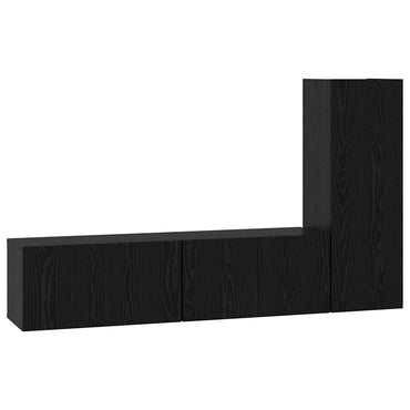Meuble TV vidaXL 3 pcs aspect chêne noir bois d'ingénierie