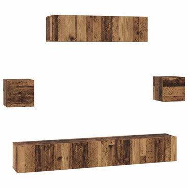 vidaXL Meuble TV mural 7 pcs bois de récupération composite de bois