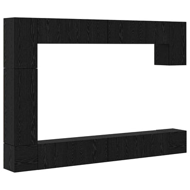 vidaXL TV-Schrankset 9 pcs Schwarz Eichen-Optik Holzwerkstoff