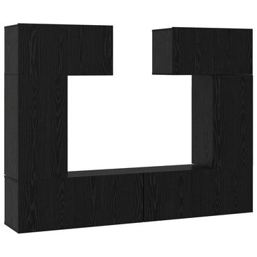 vidaXL Ensemble de meubles TV 6 pcs Noir aspect chêne Aggloméré