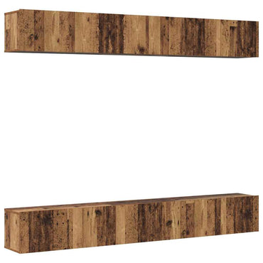 vidaXL Meuble TV mural 6 pcs Aggloméré effet vieux bois
