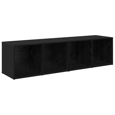vidaXL TV-Schrankset 2 pcs Schwarz Eichen-Optik 37 x 35 x 72 cm