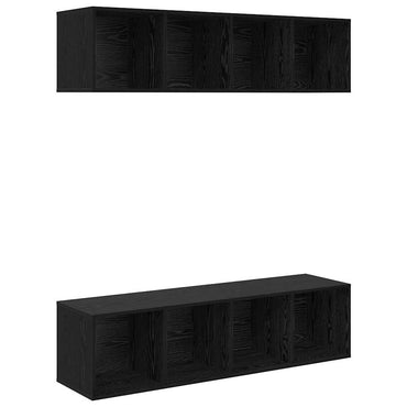 vidaXL TV-Schrankset 2 pcs Schwarz Eichen-Optik 37 x 37 x 142,5 cm