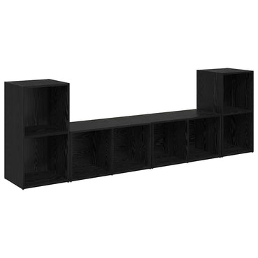 vidaXL TV-Schrankset 4 pcs Schwarz Eichen-Optik 37 x 37 x 72 cm