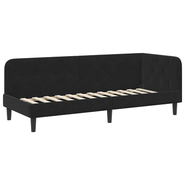 vidaXL Eckbettgestell mit Kopfteil Schwarz 80 x 200 cm Samt