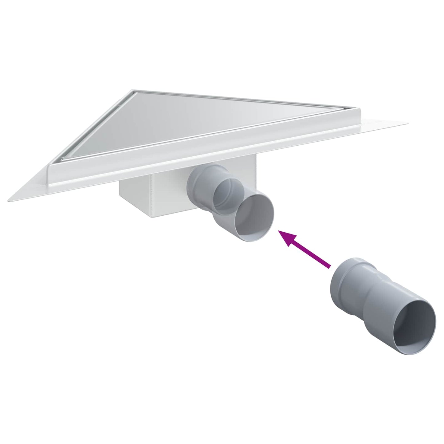 2 in 1 Dreiecks-Duschabfluss Silber 32 x 32 x 7,5 cm