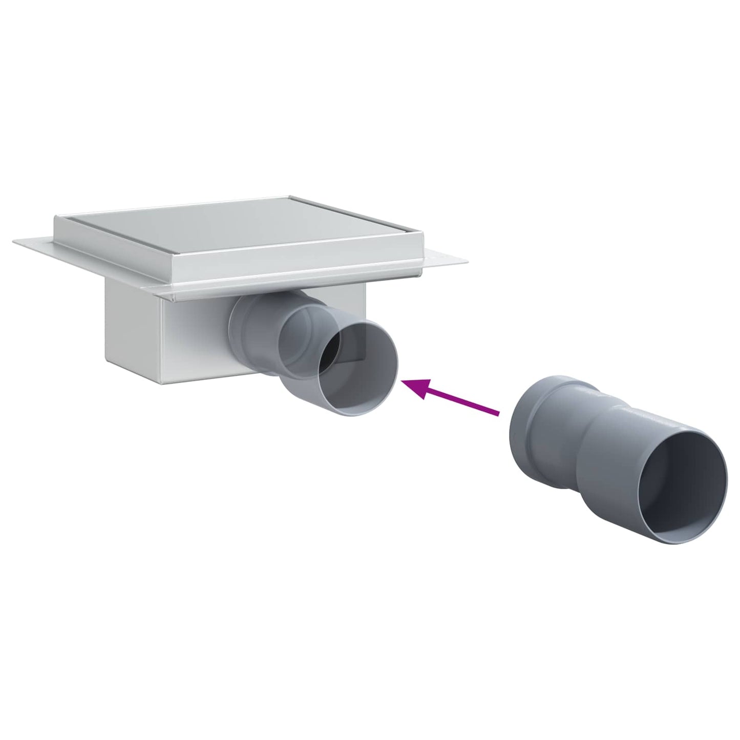 2 in 1 Duschabfluss Silber 15 x 15 cm Edelstahl 304