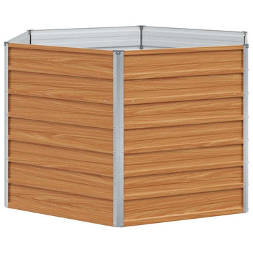 vidaXL Carré potager de jardin Marron clair 129 x 129 x 77 cm Acier galvanisé