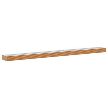 vidaXL Carré potager marron clair 970 x 100 x 36 cm Acier galvanisé
