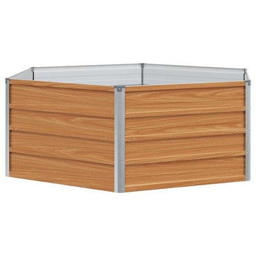 vidaXL Carré potager aspect bois 129 x 129 x 45 cm Acier galvanisé
