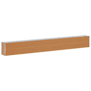 vidaXL Bac de jardinage surélevé marron clair 582 x 50 x 68 cm Acier galvanisé