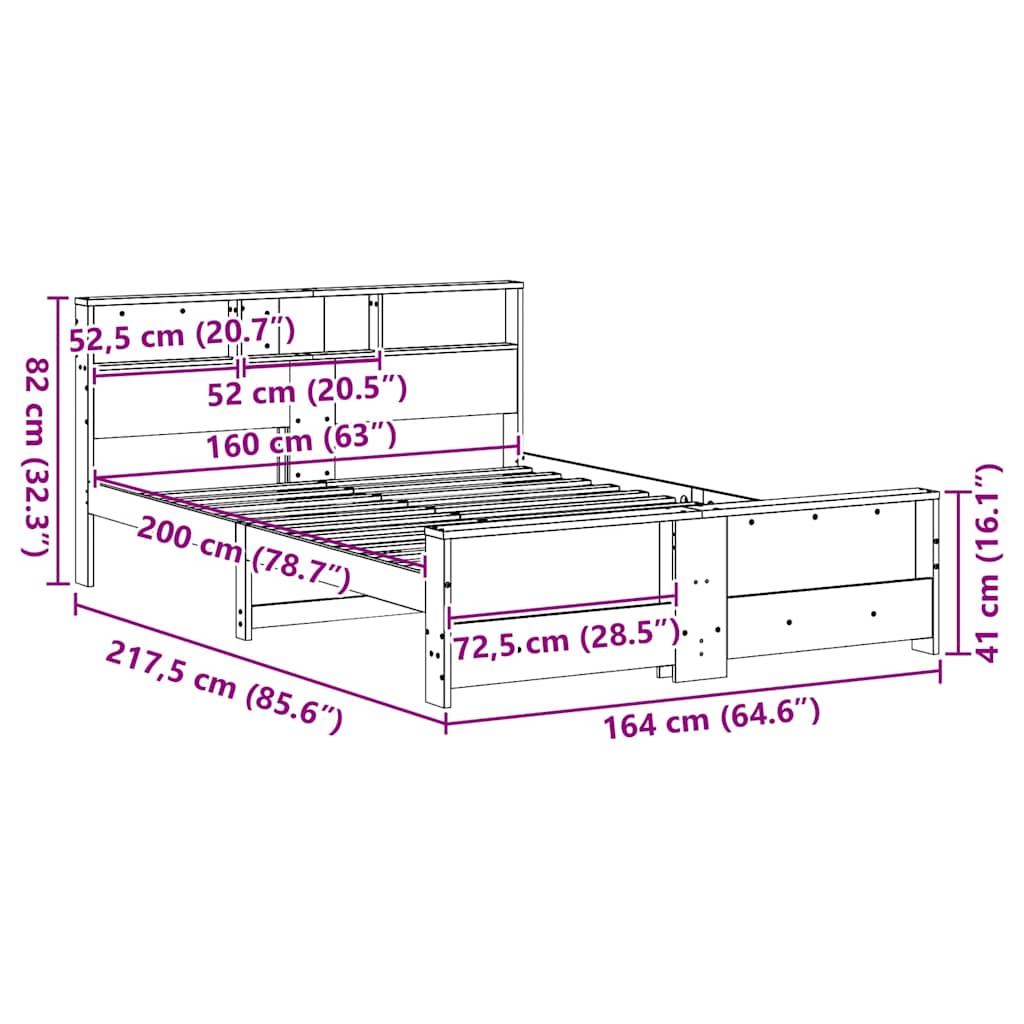 Bettrahmen mit Kopfteil Wachsbraun 160 x 200 cm Holzwerkstoff