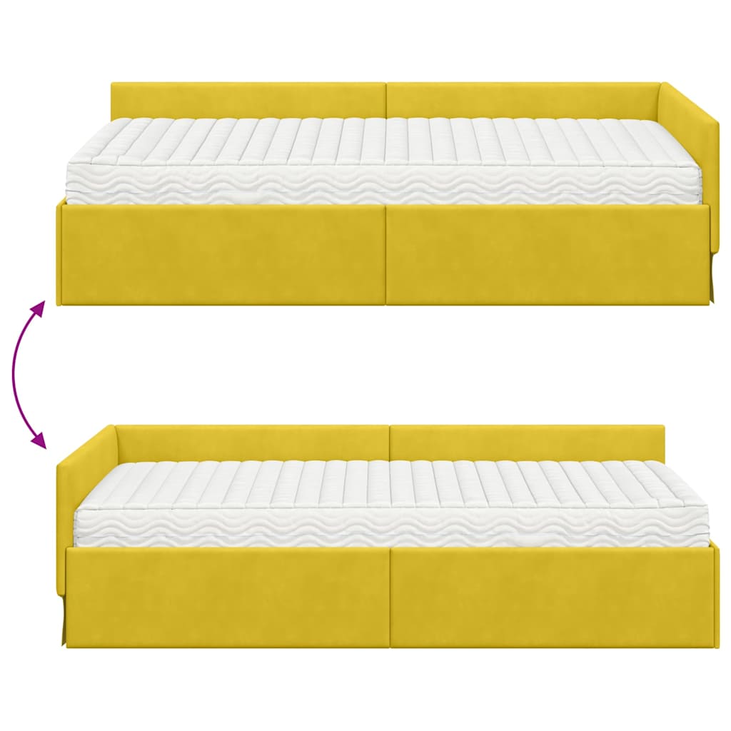 vidaXL Eckbettgestell mit Matratze Sonstiges 2 pcs Grün Samt