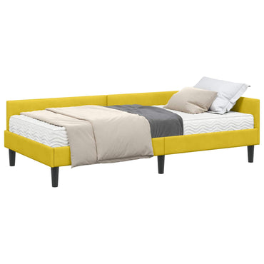 vidaXL Eckbettgestell mit Matratze Sonstiges 2 pcs Gelb Samt