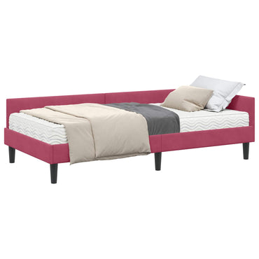 vidaXL Eckbettgestell mit Matratze Sonstiges 2 pcs Grün Samt
