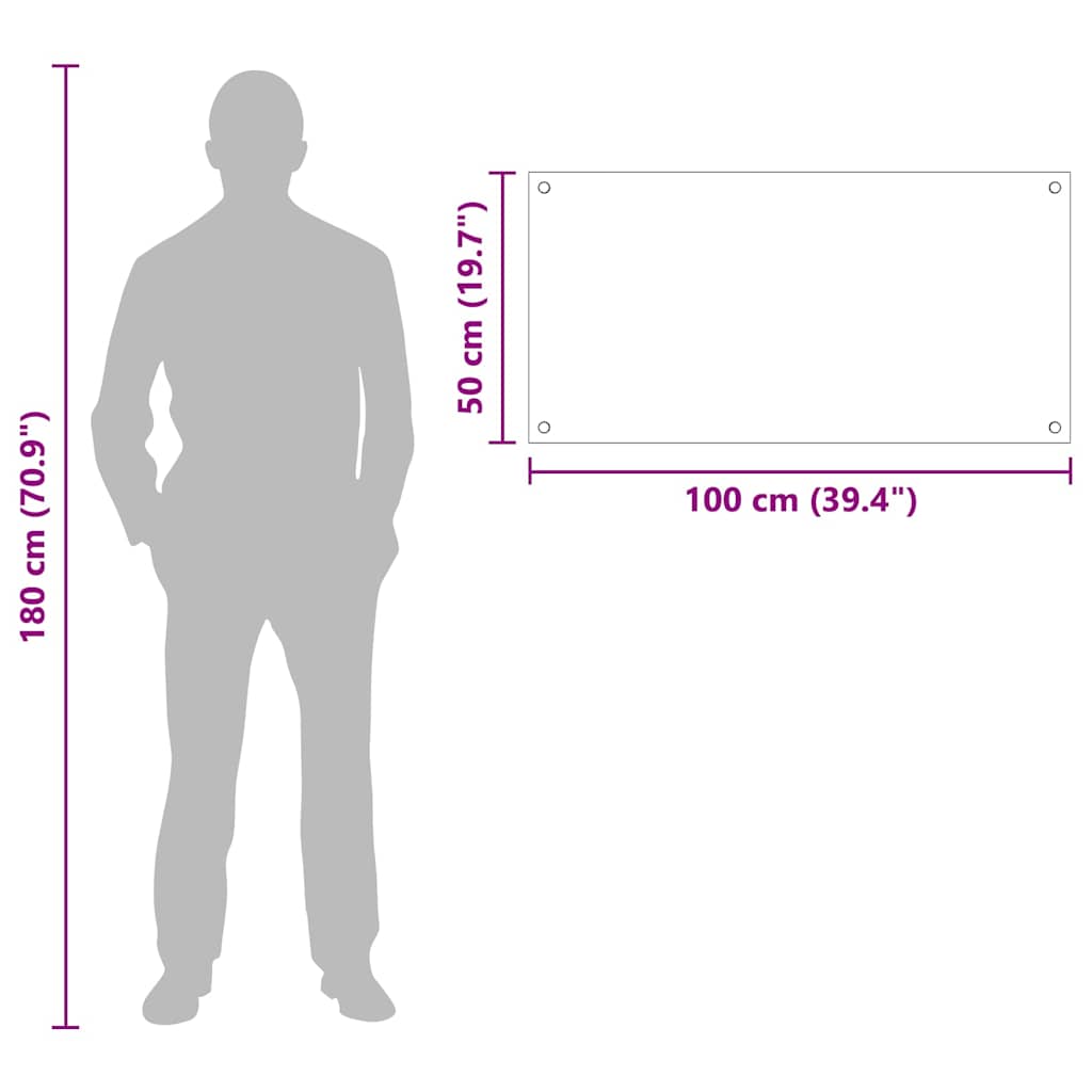 Küchenrückwand Schwarz 100 x 50 cm Gehärtetes Glas