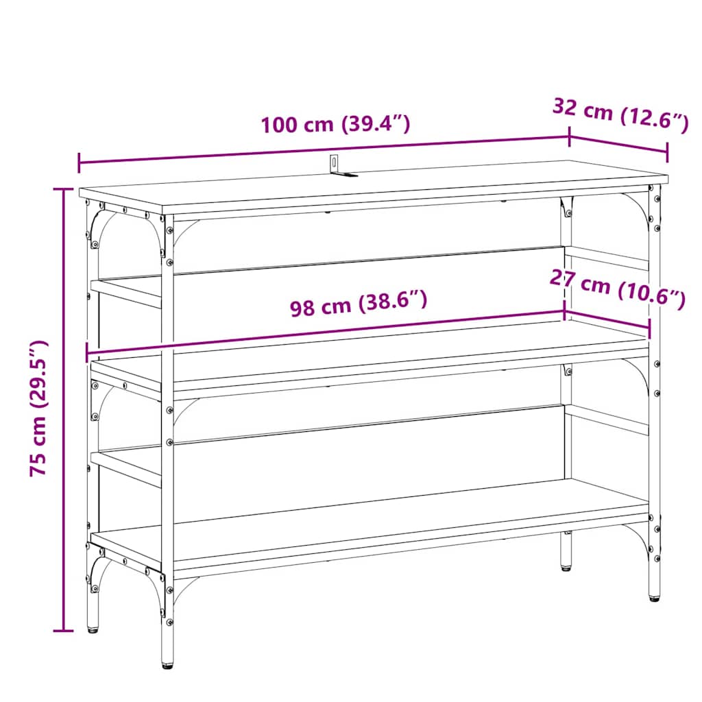 Konsolentisch Artisan-Eiche 100 x 32 x 75 cm Holzwerkstoff