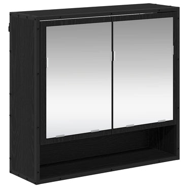 vidaXL Wandregal mit Regal Schwarz Eichen-Optik 65 x 20 x 60 cm