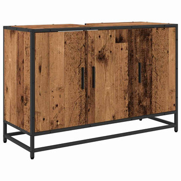 vidaXL Badezimmerschrank mit Tür Altholz 90 x 33 x 60 cm Holzwerkstoff