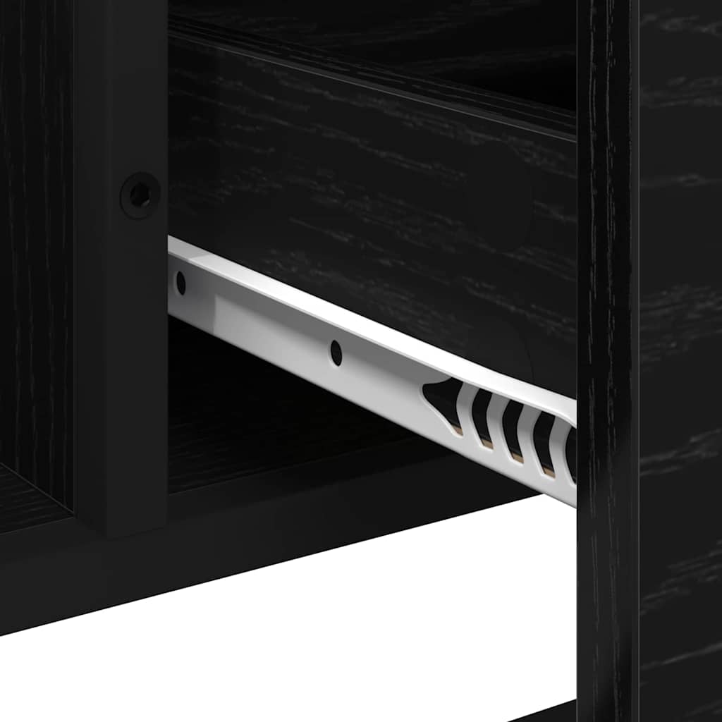 vidaXL Badezimmerschrank mit Tür Schwarz Eichen-Optik 65 x 33 x 60 cm