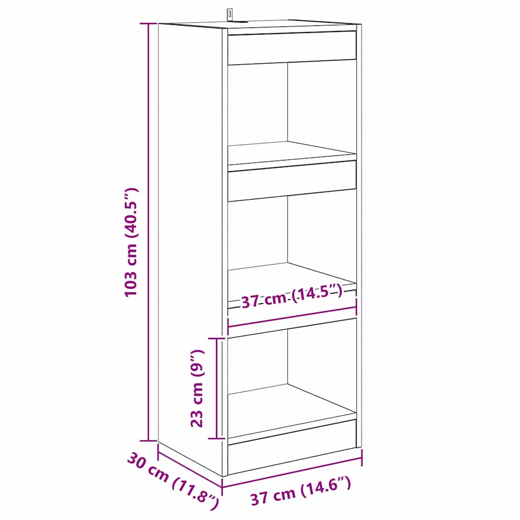 vidaXL Bücherregal Schwarz 40 x 30 x 103 cm Holzwerkstoff