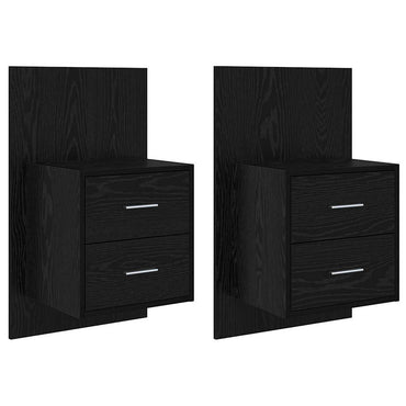 vidaXL Wandmontiertes Nachttischchen 2 pcs Schwarz Eichen-Optik