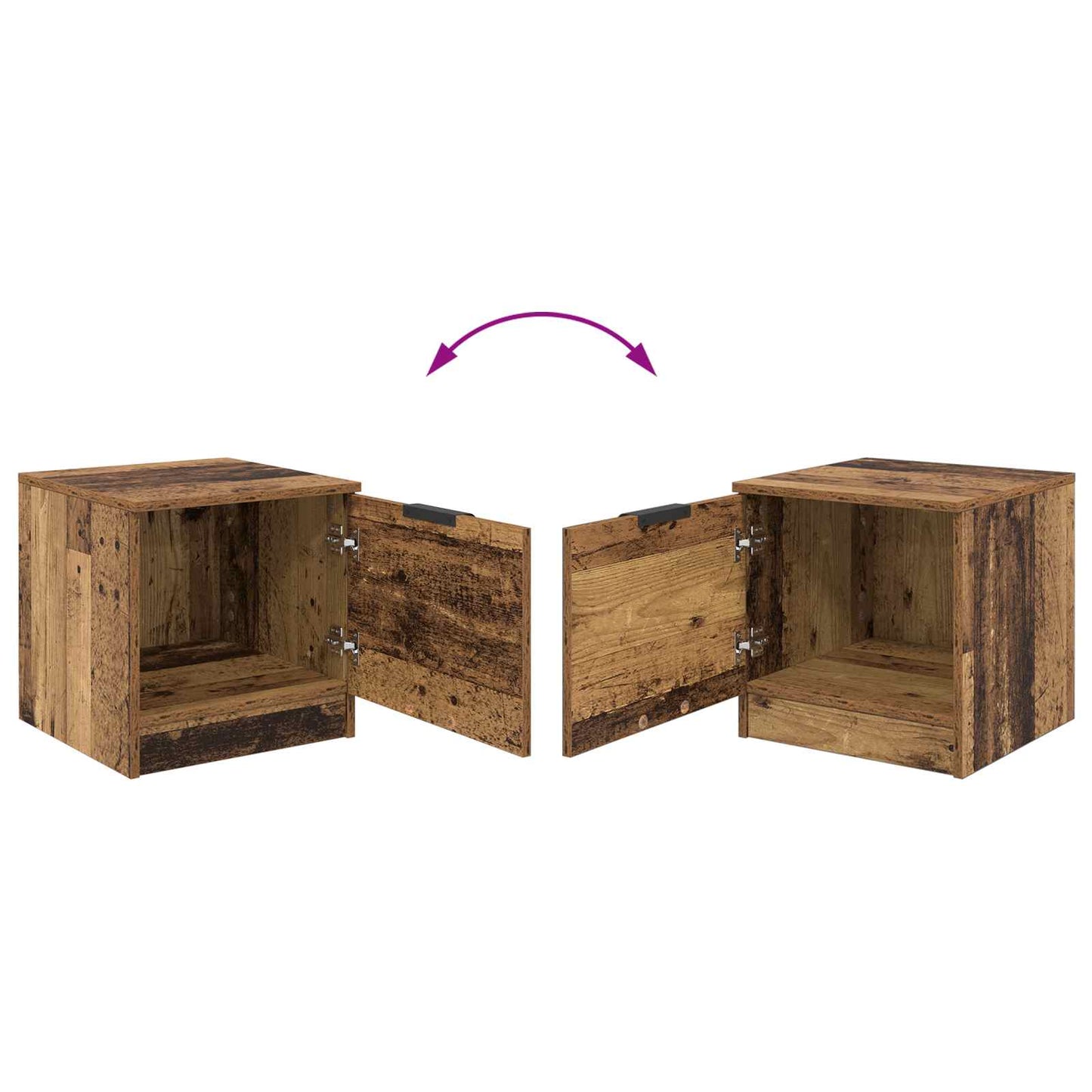 vidaXL Bettschrank 2 pcs Altholz 40 x 39 x 40 cm Holzwerkstoff