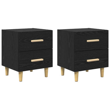 vidaXL Bettschrank 2 pcs Schwarz Eichen-Optik 40 x 35 x 47,5 cm